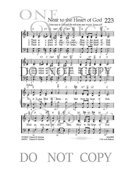 Near to the Heart of God – One Voice Hymnal