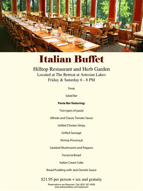 Italian-Buffet – The Retreat at Artesian Lakes