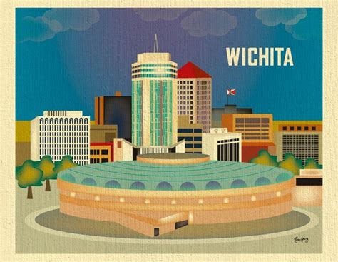 Wichita Skyline Print Kansas Wall Art Travel Wall Art | Etsy | Travel ...