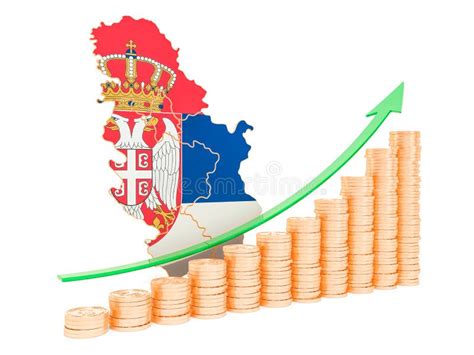 Economic Growth in Serbia Concept, 3D Rendering Stock Illustration ...