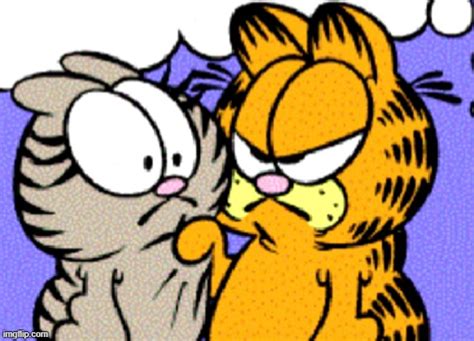 Garfield aggressively holding Nermal - Imgflip