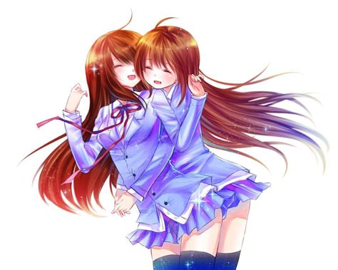 Anime Girl Hugging Friend