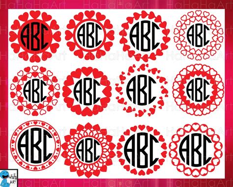 Love Monogram V1 Digital Cutting Files Svg Png Eps Jpg Dxf - Etsy