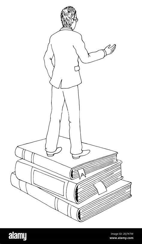 Illustration man standing on pile hi-res stock photography and images - Alamy