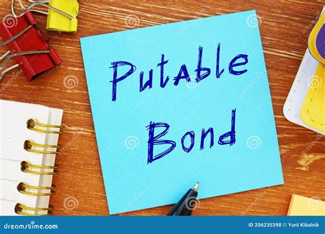 Putable Bond Phrase on the Piece of Paper Stock Photo - Image of ...