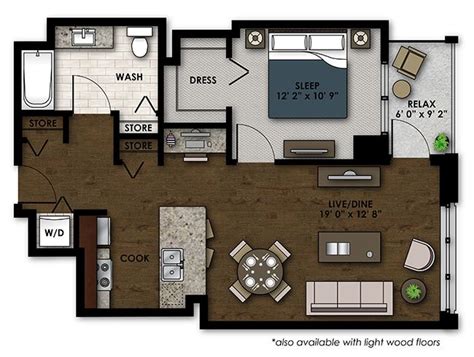 AMLI River North Floor Plans | Floor plans, River north, Apartment