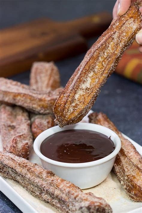 Cinnamon Sugar Churros With Chocolate Dipping Sauce | RecipeLion.com