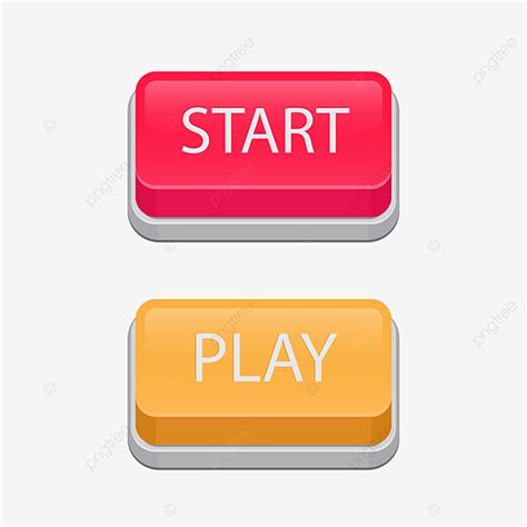 Start Button Vector Design Images, Start Button And Play Button Cartoon ...