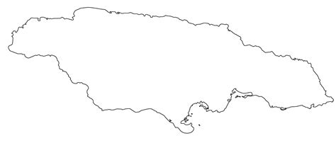 Jamajka mapa obrys - Mapa jamajky osnovy (Karibik, Amerika)