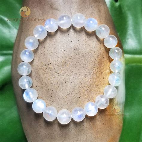 Vòng tay Đá Mặt Trăng Trắng (Moonstone) 8 ly - Vòng Hợp Mệnh