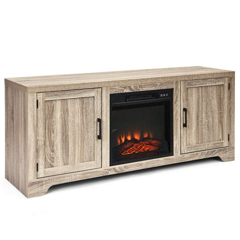 Gymax 1400W Electric Fireplace TV Stand Storage Cabinet Console &Heater for 65" TV - Walmart.com