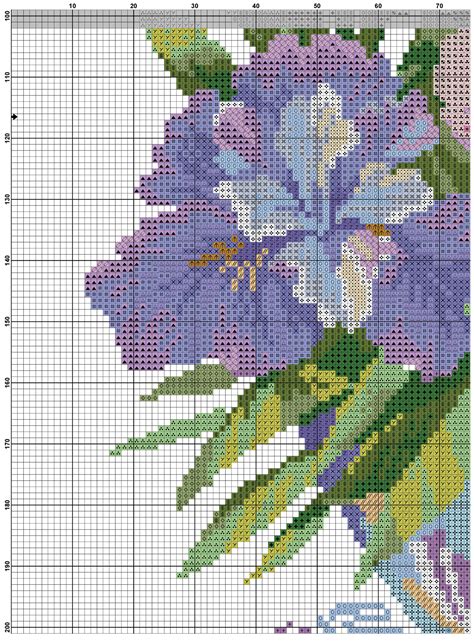 Free Cross Stitch Pattern Irises | DIY 100 Ideas