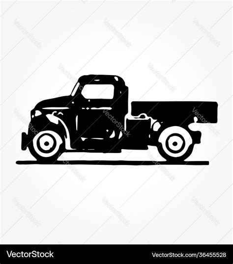 Vintage truck side view Royalty Free Vector Image