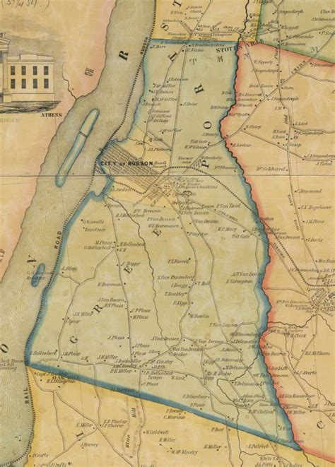 Columbia County New York 1851 Old Wall Map Reprint With | Etsy