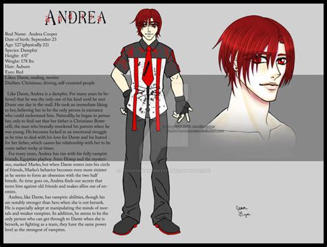 Character sheet: Andrea by PsychoGrandmaster on DeviantArt