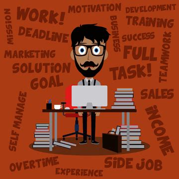 Stressed Worker Vector Art PNG, Worker Man Stress From Job Cartoon Vector Art, Sales, Hipster ...