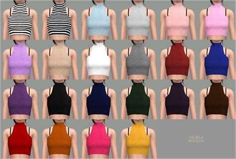 Sleeveless Crop Tops Sims 4