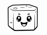 Downloadable Ice Cube Coloring  Page sketch template