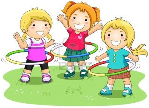 Girls playing Hula Hoops | School murals, Hula hoops, Happy kids