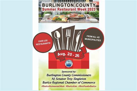 Burlington County Restaurant Week starts on Sunday