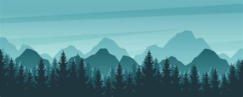 Premium Vector | Forest silhouette vector illustration forest landscape forest