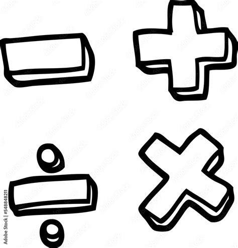 black and white cartoon math symbols Stock Vector | Adobe Stock