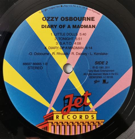 Ozzy Osbourne – Diary Of A Madman - Remastered! – Vinyl Pursuit Inc