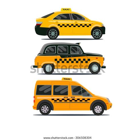 Vector Set Different Types Taxi Cars Stock Vector (Royalty Free) 306508304 | Shutterstock