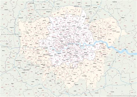 Map London Postcodes - Map Of Counties Around London