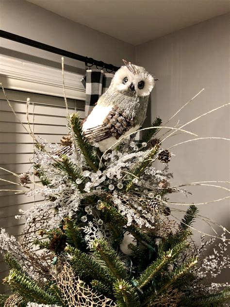 Snowy owl tree topper | Owl tree, Owl decor, Tree toppers