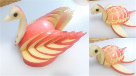 Apple swan / how to carve apple swan DIY / apple basic carving. - YouTube