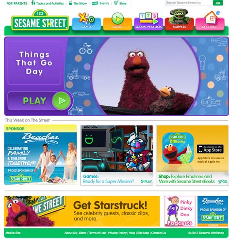 The Sesame Street website is awesome! The navigation is easy to use, and very appealing to its ...