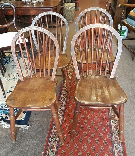 Antique Set Of Four Kitchen /dining Chairs