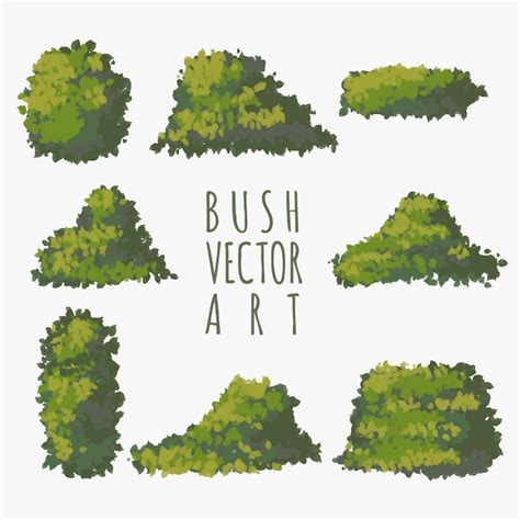 Premium Vector | Bush drawing vector set tree vector illustration