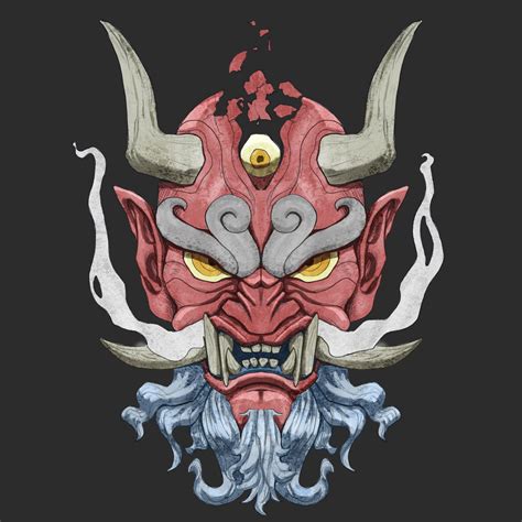 ArtStation - Oni mask | Artworks | Oni mask, Dark art tattoo, Mask drawing