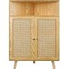 Amazon.com: Corner Cabinet Organizer With Doors, Small Rattan Corner ...