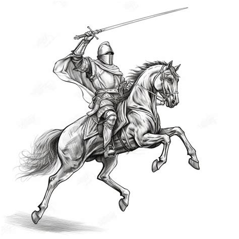 Premium AI Image | a drawing of a knight with a sword and shield.