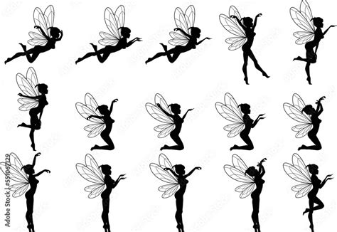 cute fairy silhouette illustration graphic Stock Vector | Adobe Stock