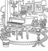 Piano In House coloring Page  Download Print Or Color Online For Free sketch template
