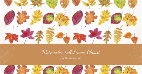 Watercolor Fall Leaves Clipart | Master Bundles