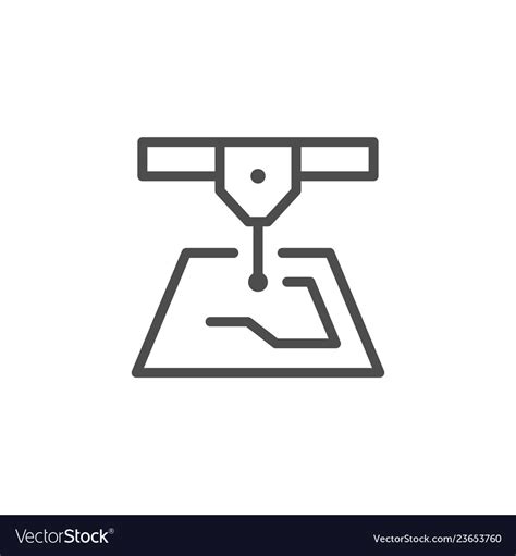 Laser cutting line icon Royalty Free Vector Image