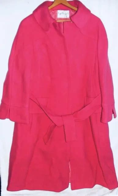 VINTAGE 1950S 1960S long pink Wool Jacket coat womens medium $128.00 - PicClick