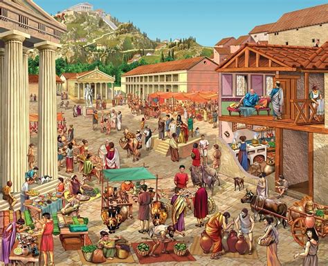 REPRESENTATION OF DAILY LIFE IN ANCIENT MARKET OF ATHENS | Antica ...