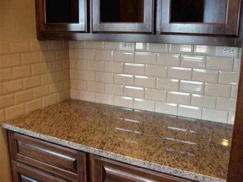 Cream Subway Tile Backsplash Examples Ideas Appealing Kitchen Cr… | White subway tiles kitchen ...