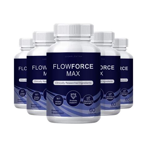 (5 Pack) Flow Force Max - Natural Male Support Supplement Capsules ...