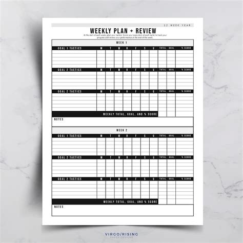 12 Week Year Bundle Goal Planning Templates Project | Etsy Yearly Planner, Personal Planner ...