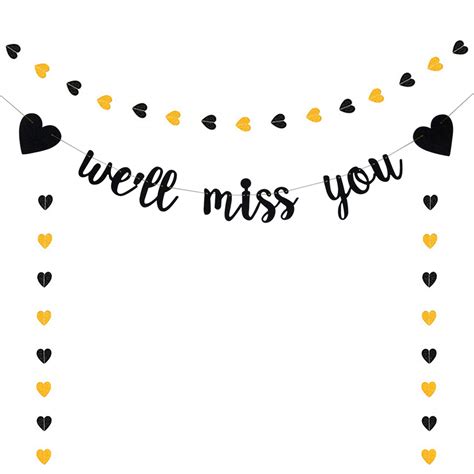 Buy We'll Miss You Banner, Black Hanging Sign for Bon Voyage Goodbye ...