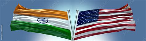 Double Flag United States of America vs India flag waving flag with texture background Stock ...