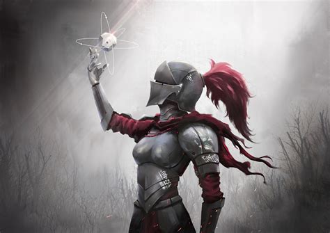 Download Woman Warrior Armor Fantasy Knight 4k Ultra HD Wallpaper