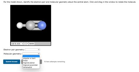 Solved Electron pair geometry: Molecular geometry: 10 item | Chegg.com